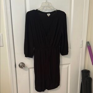 Charming Charlie Black Sheath Dress 3/4 Sleeve Crew Neck